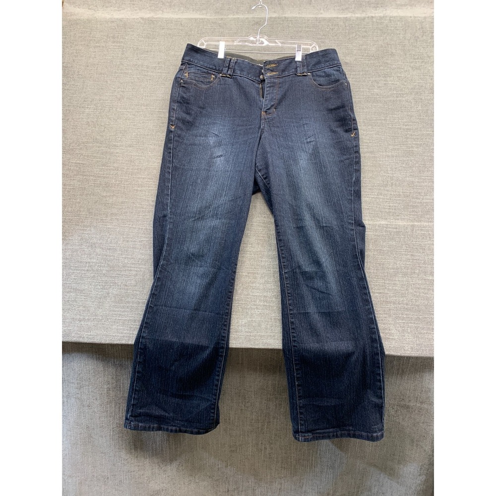 Lane Bryant Distinctly Bootcut Jeans Womens 16 Blue Denim Cotton Dark Wash